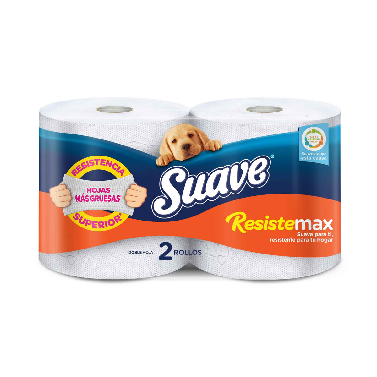 Papel higiénico blanco doble hoja 15 mt x 2 rollos Resistemax