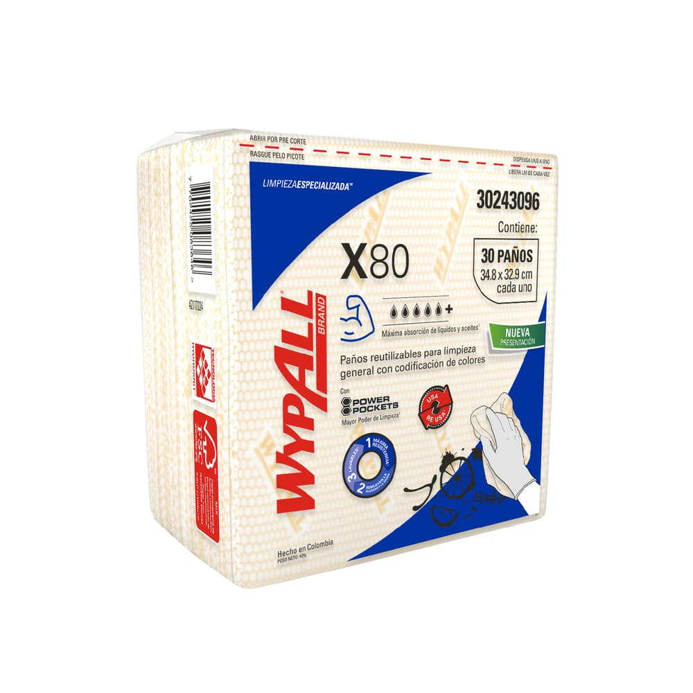 Paños de limpieza interf (x80) x30 amarillo wypall