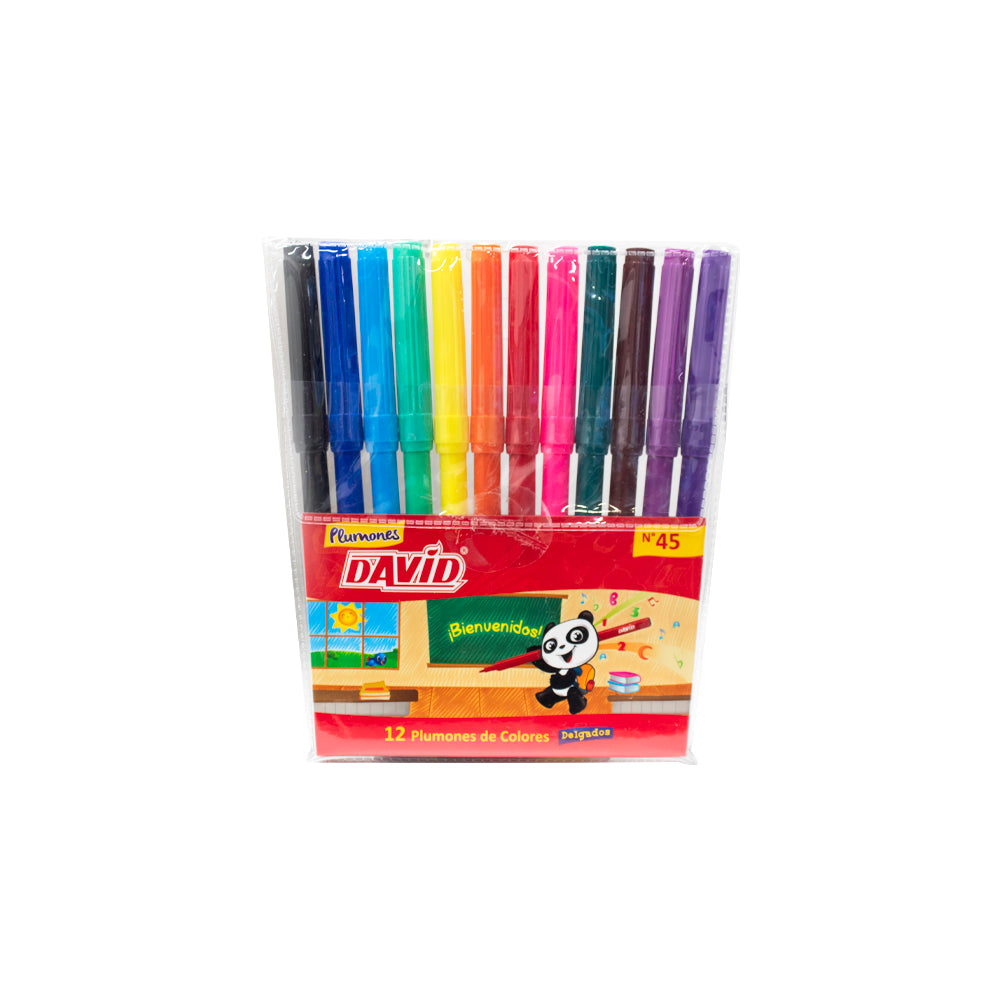 plumon delgado 45 estuche x12 unidades david