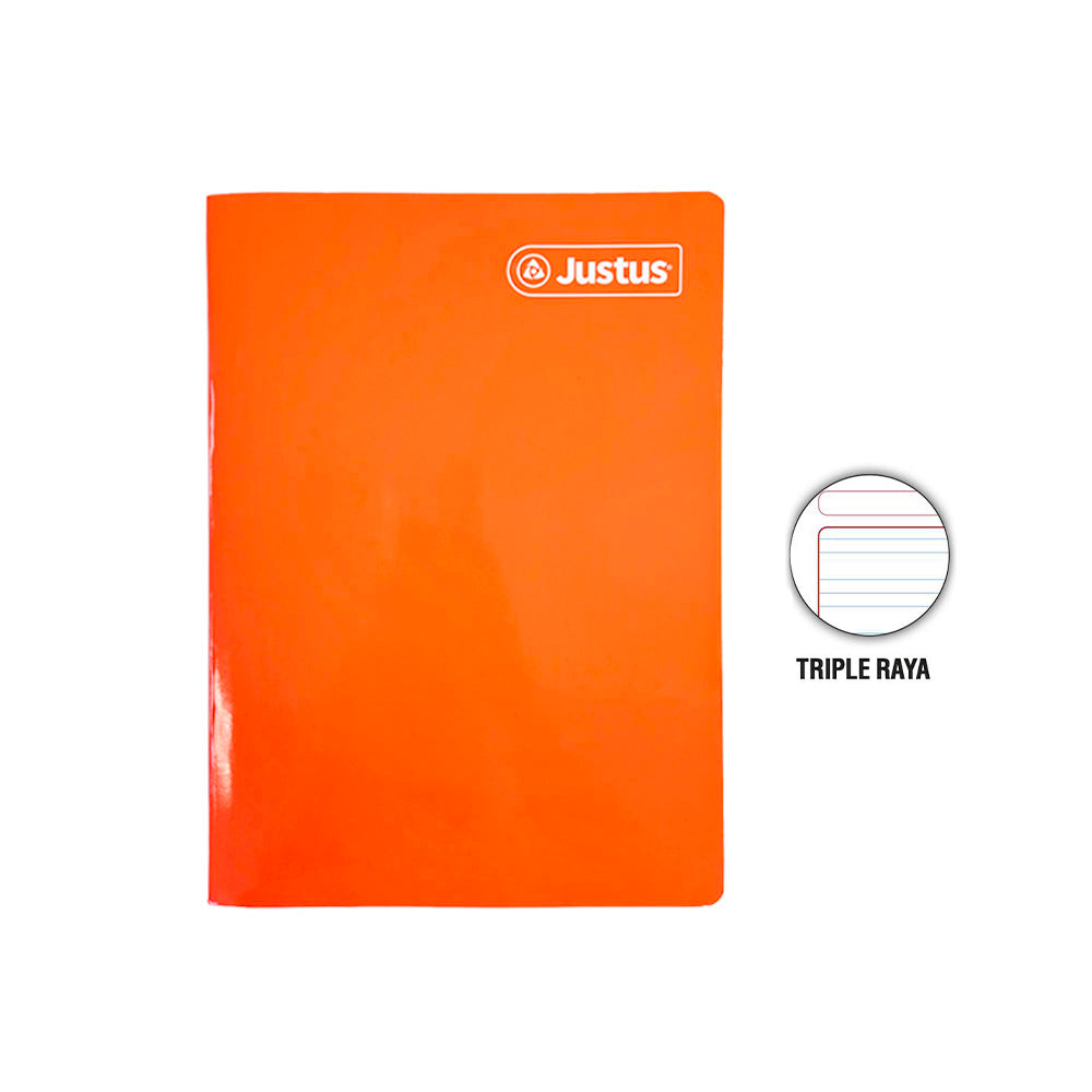Cuaderno engrapado triple raya max A4 80 hojas con stickers Justus