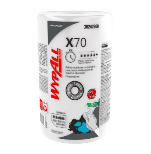 Paños de limpieza rollo regular (x70) 88 hojas Wypall