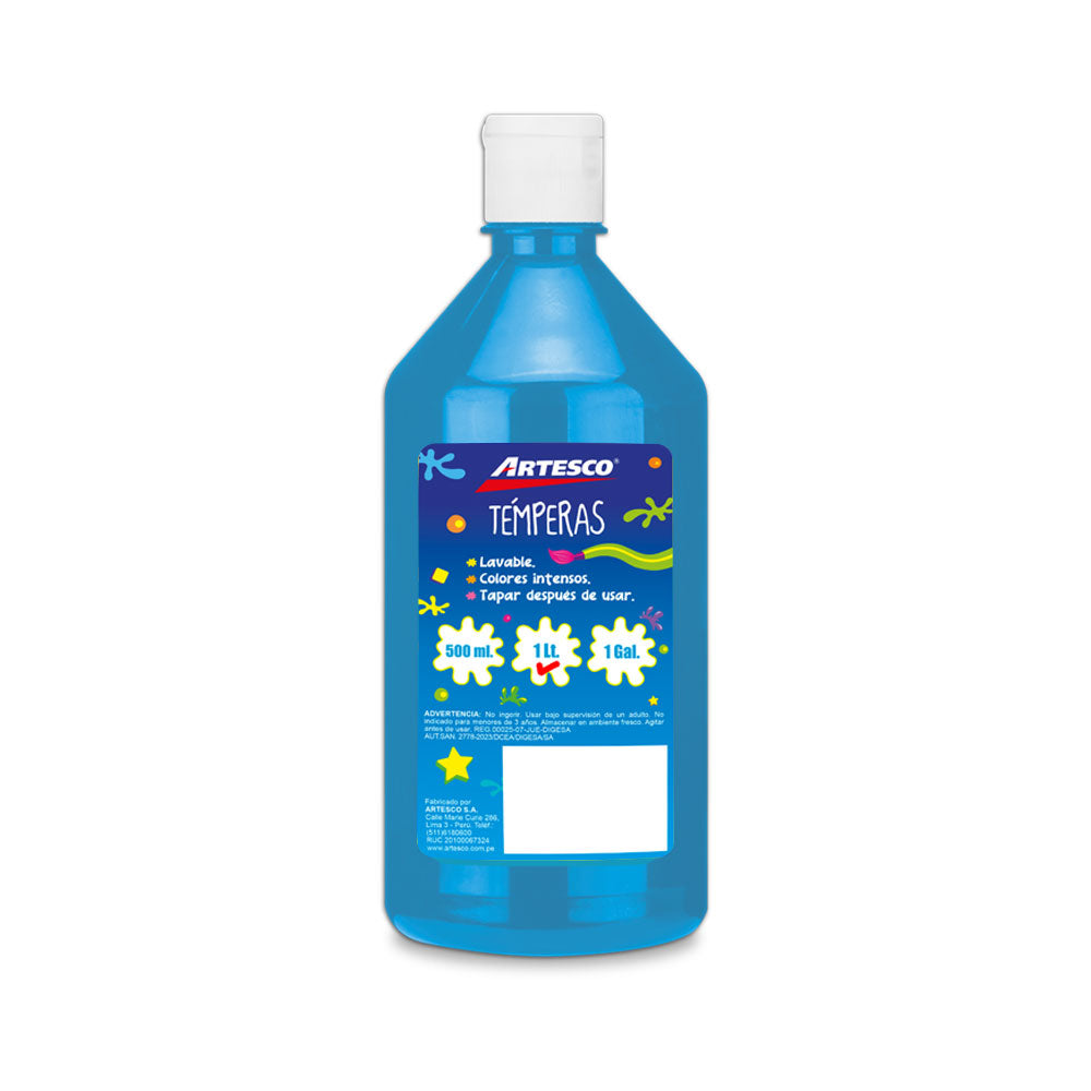 Tempera celeste 1 litro Artesco
