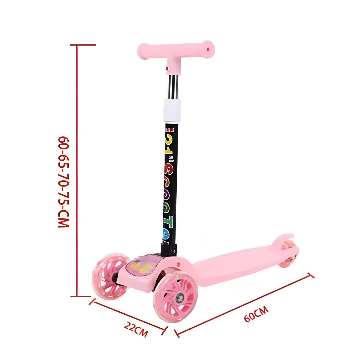 Scooter plegable rosado/verde surtido