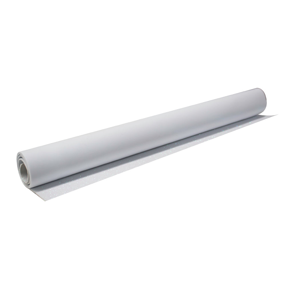 Microporoso 1.5mm glitter blanco 50cm x 70cm x 1 unidad