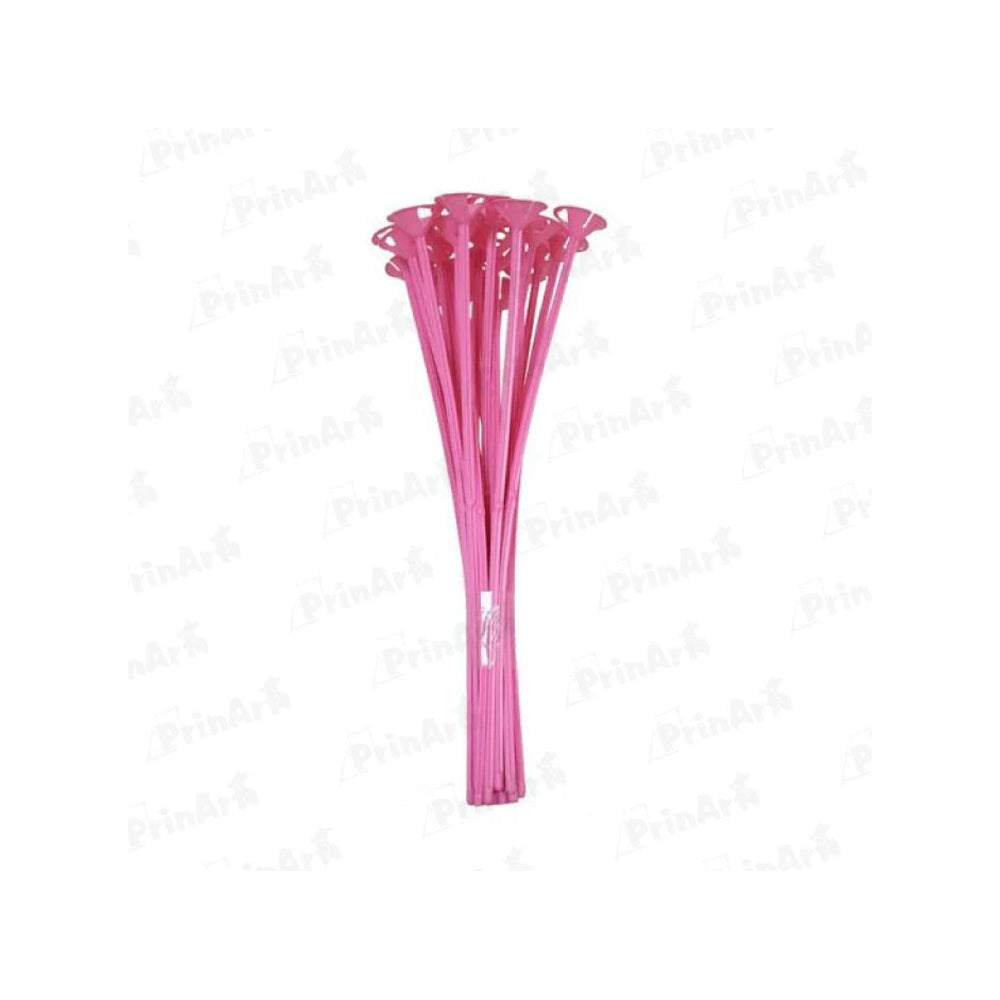 Paliglobos de plástico rosado x 12 unidades