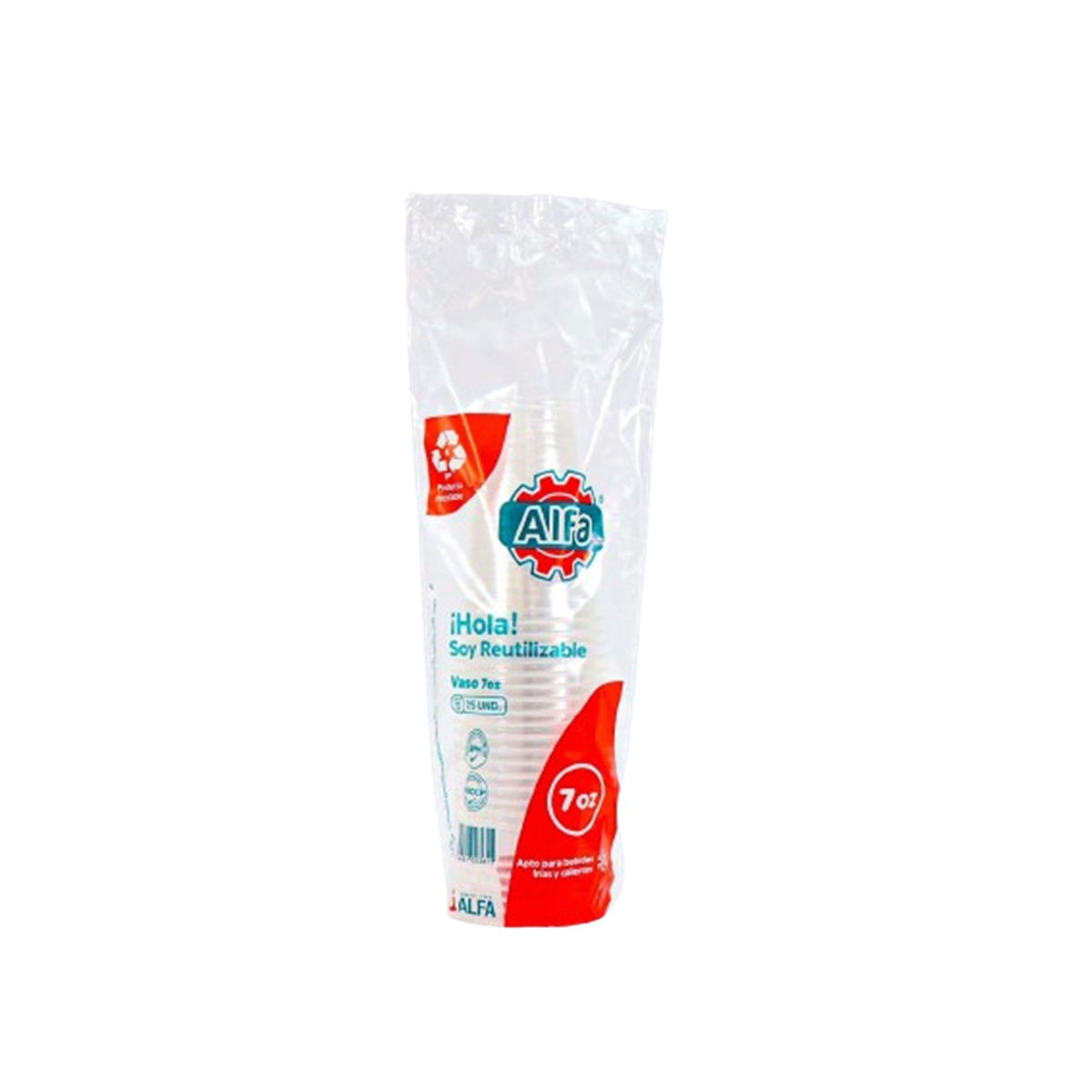 Vaso Descartable 7 oz. bolsa 25 unidades Alfa