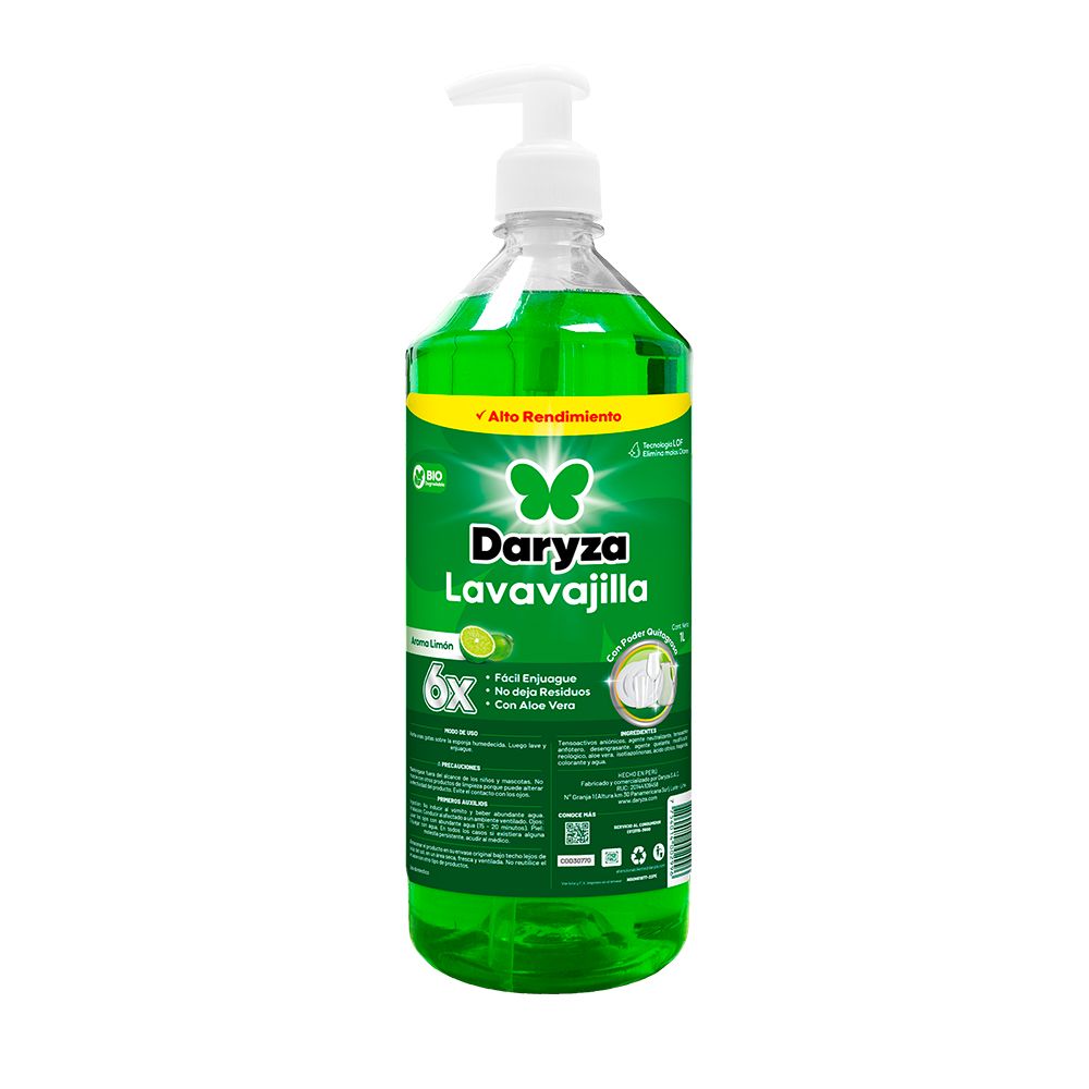 Lavavajilla líquido limón 1L Daryza