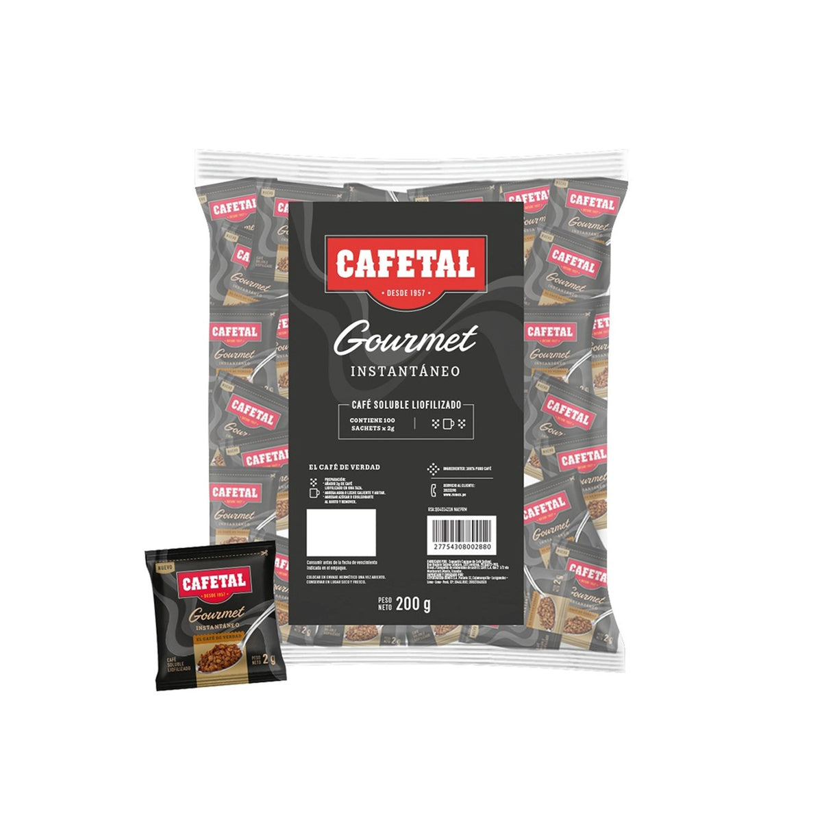 Café instantáneo bolsa 2 gr x 100 und Cafetal