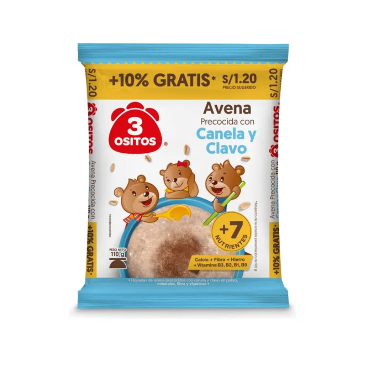 Avena canela y clavo 110 gr 3 Tres Ositos