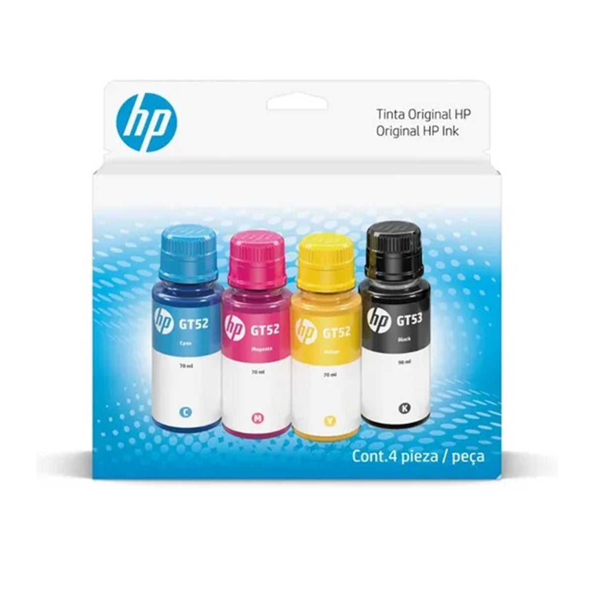 Pack por 4 de Tintas HP GT52/GT53