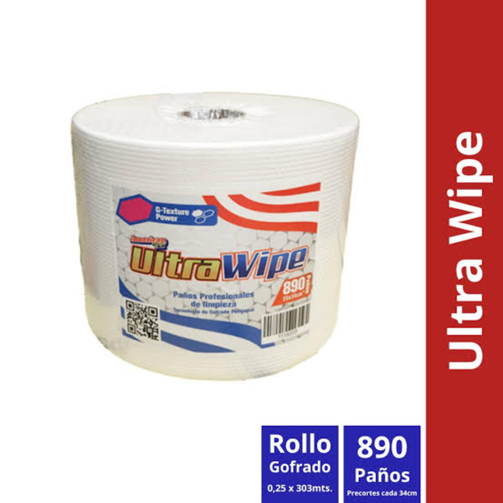 Rollo paño jumbo ultra wipe x60 25cmX303mt 890 hojas American Wipe