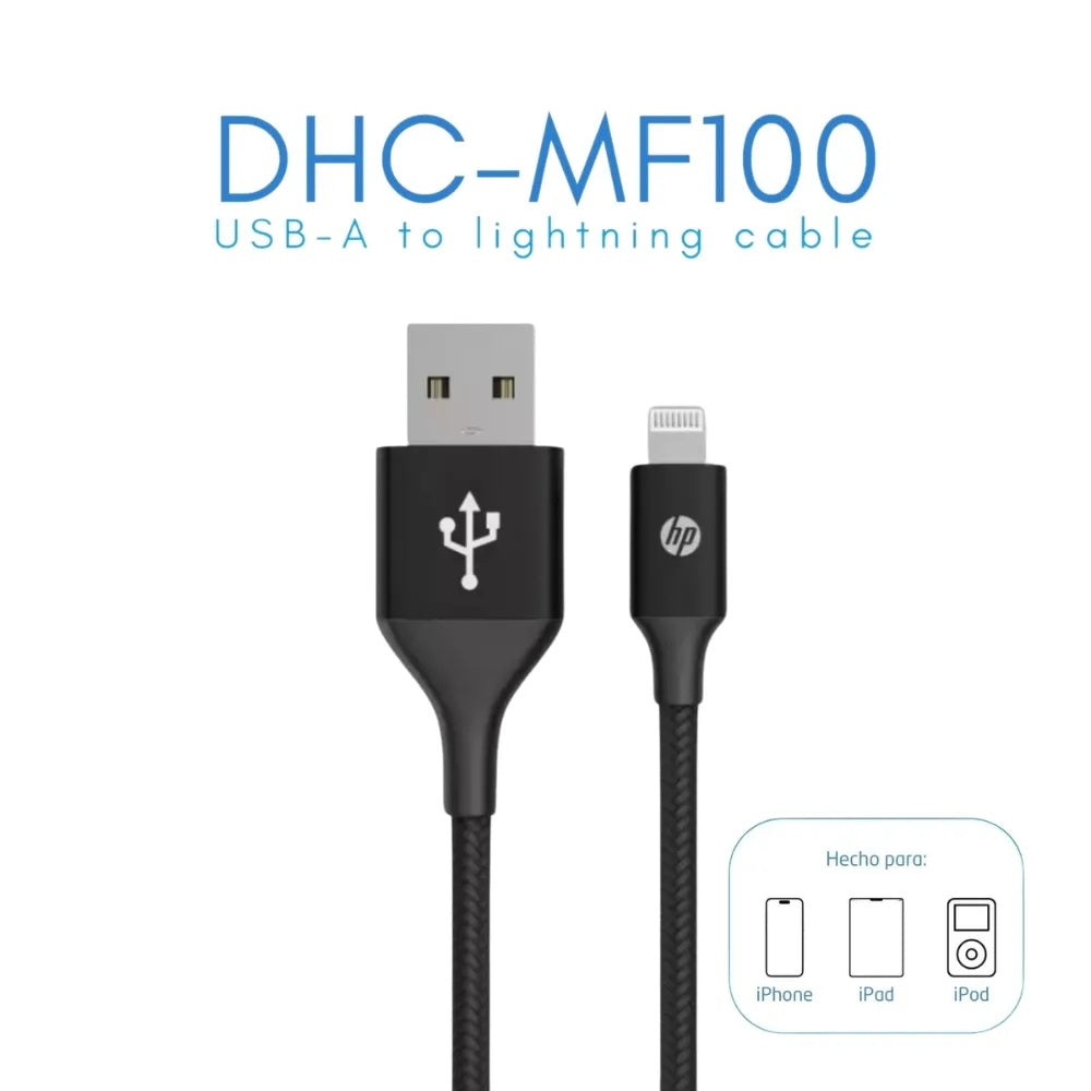 Cable HP USB a a lightning dhc mf100 1m certificado