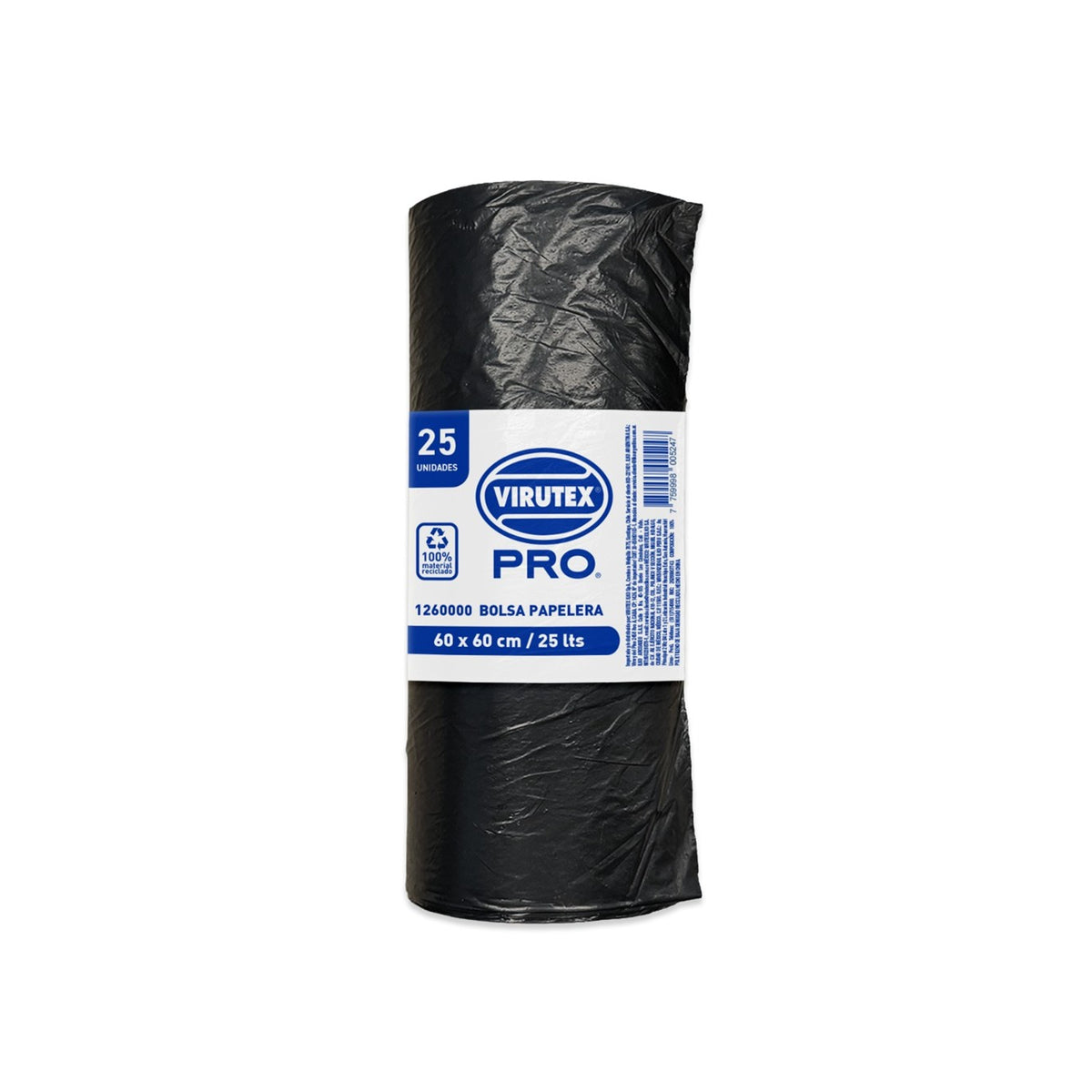 Bola para basura con faja 25L 60 x 60 cm rollo x 25 und Virutex
