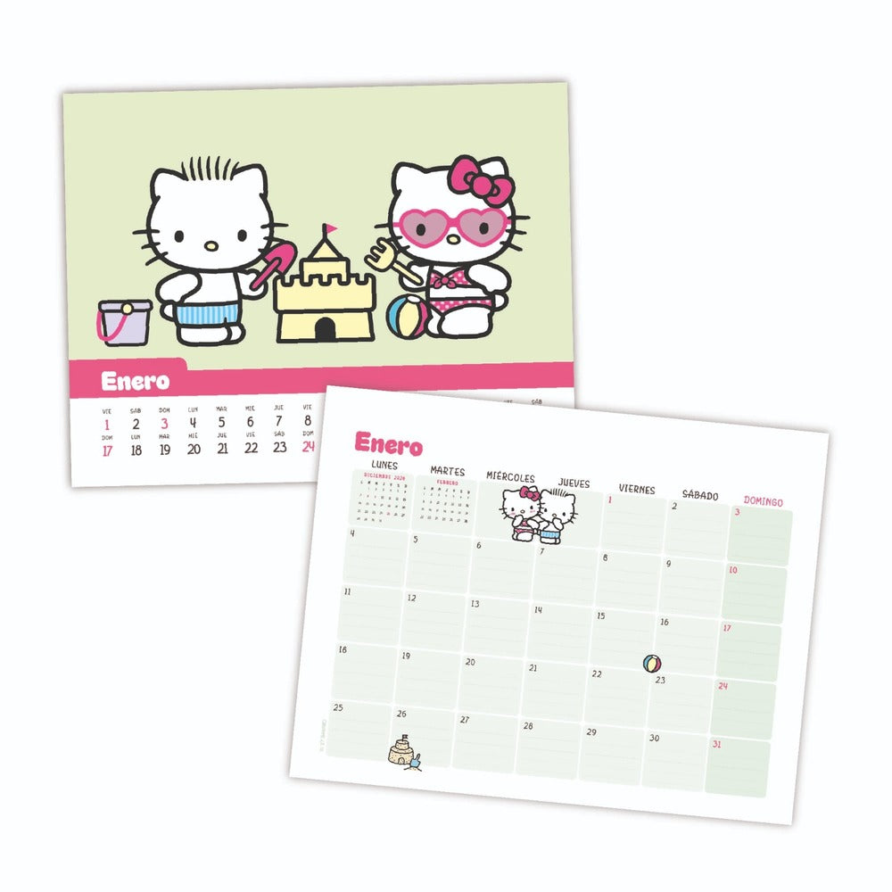 Calendario 2027 escritorio Hello Kitty