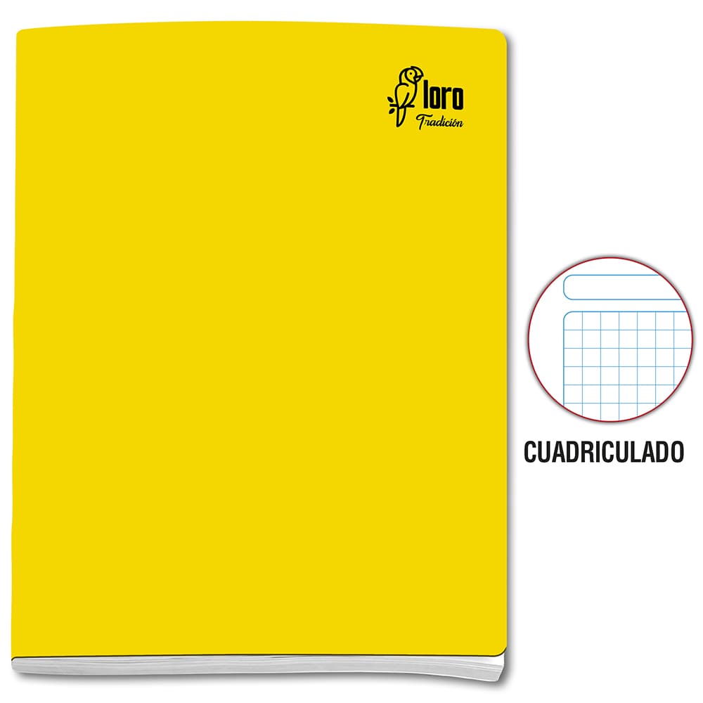 Cuaderno engrapado cuadriculado A4x92 hojas Loro