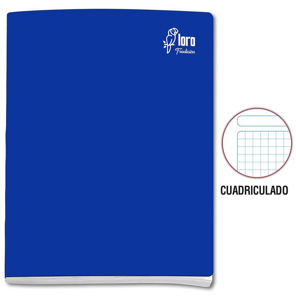 Cuaderno engrapado cuadriculado A4x92 hojas Loro