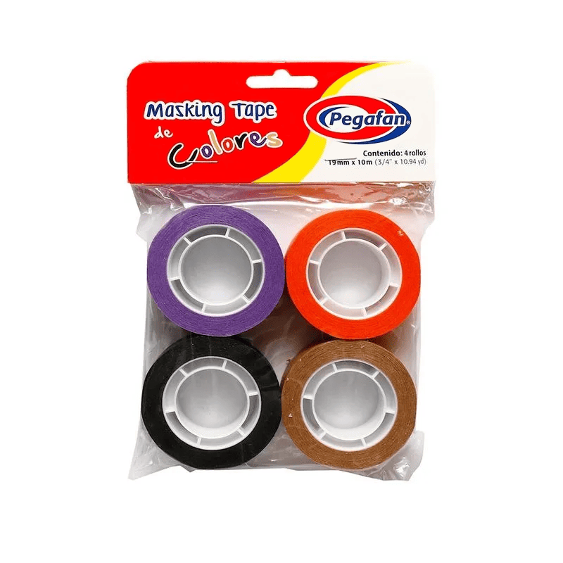 Cinta masking tape 4 cololores