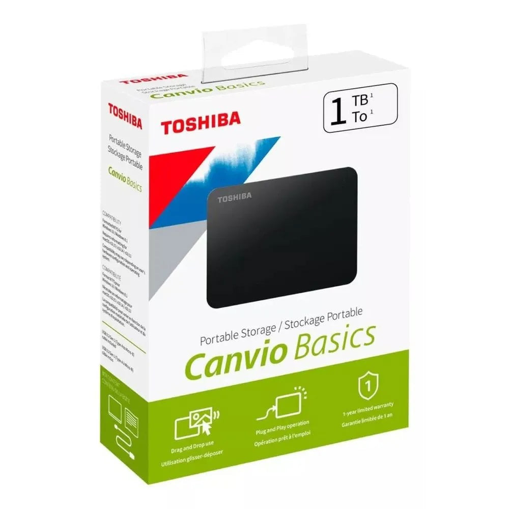 Disco duro externo 1TB USB 3.0 basic negro Toshiba