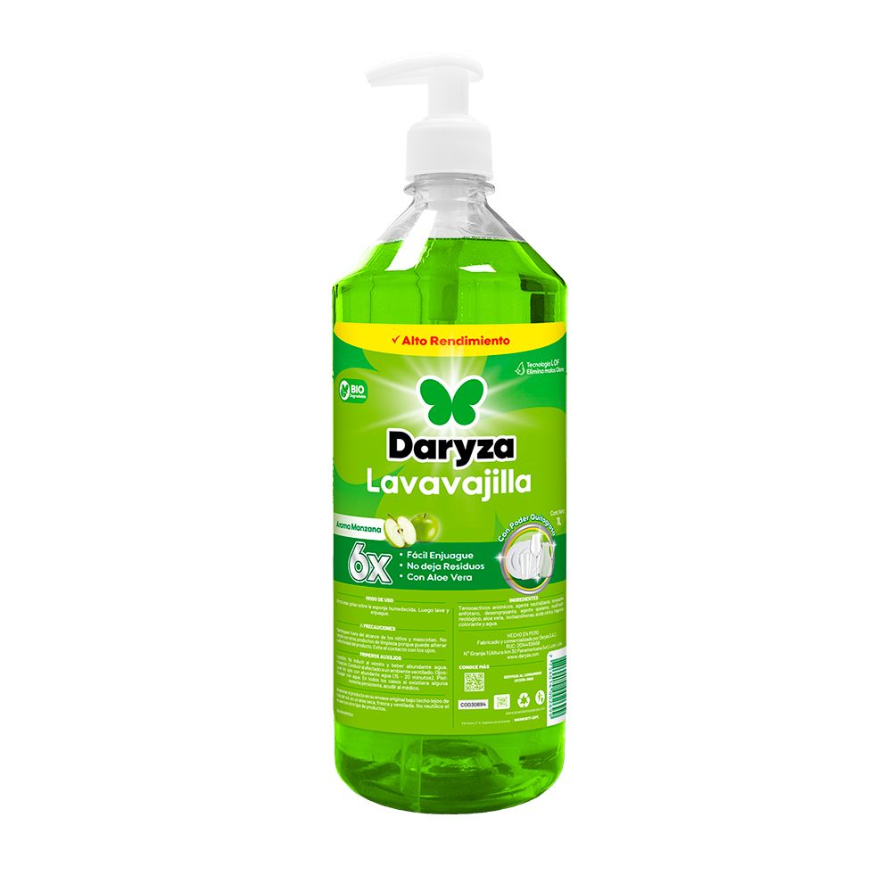 Lavavajilla líquido manzana 1L Daryza