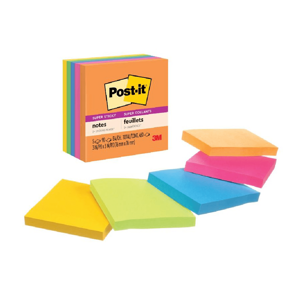 Post-it notas super adhesivas 654 colección rio de janeiro 7.6 cm x 7.6 cm
