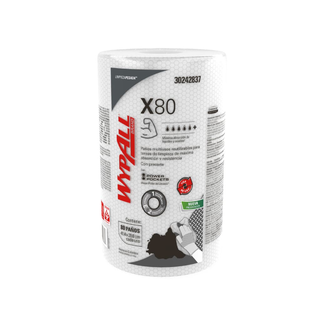 Paños de limpieza plus x 80 hojas Wypall