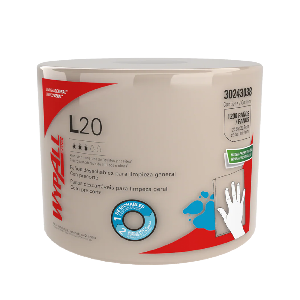 Paños de limpieza airflex (L20) 1200 hojas Wypall