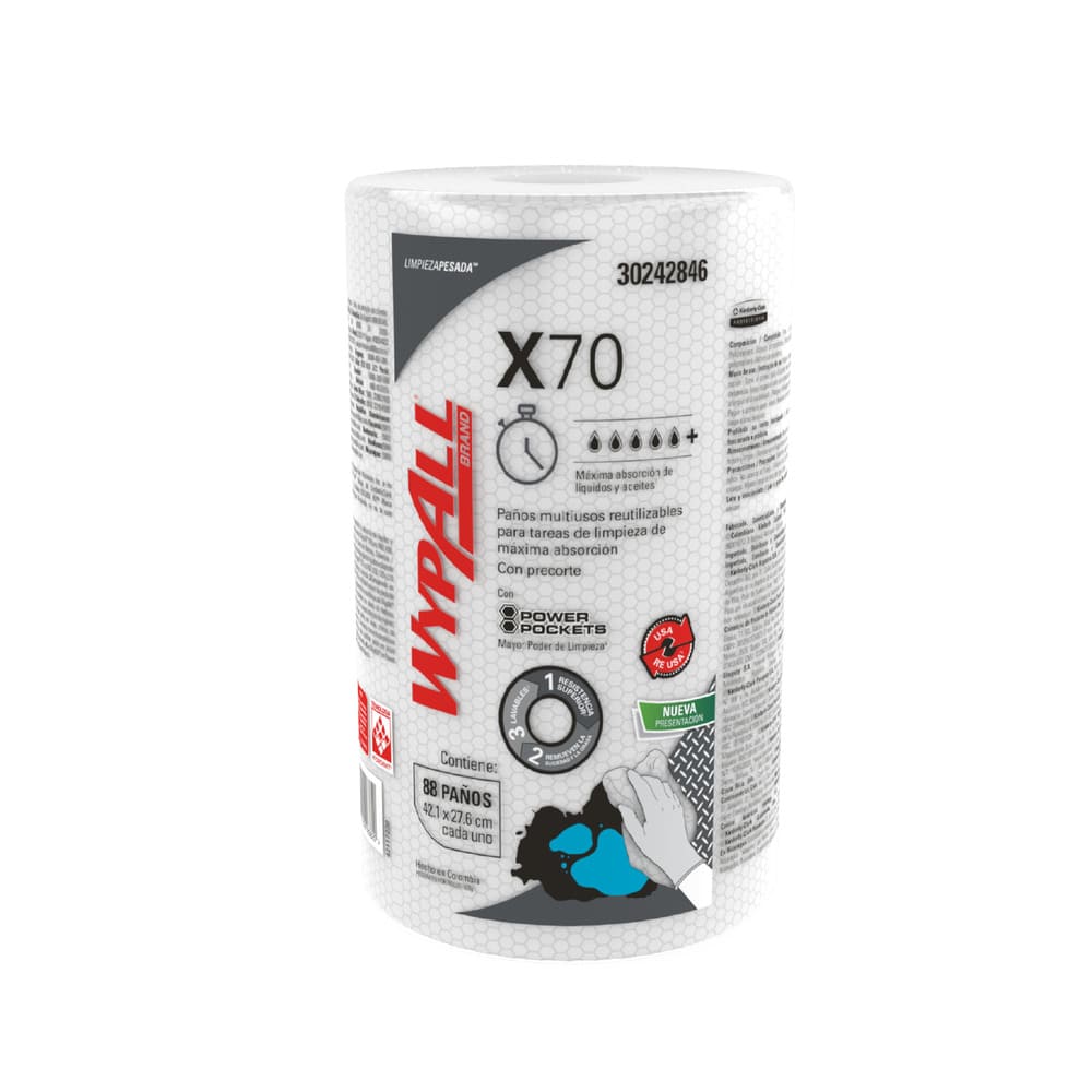 Paños de limpieza plus (x 70) 88 paños blanco Wypall