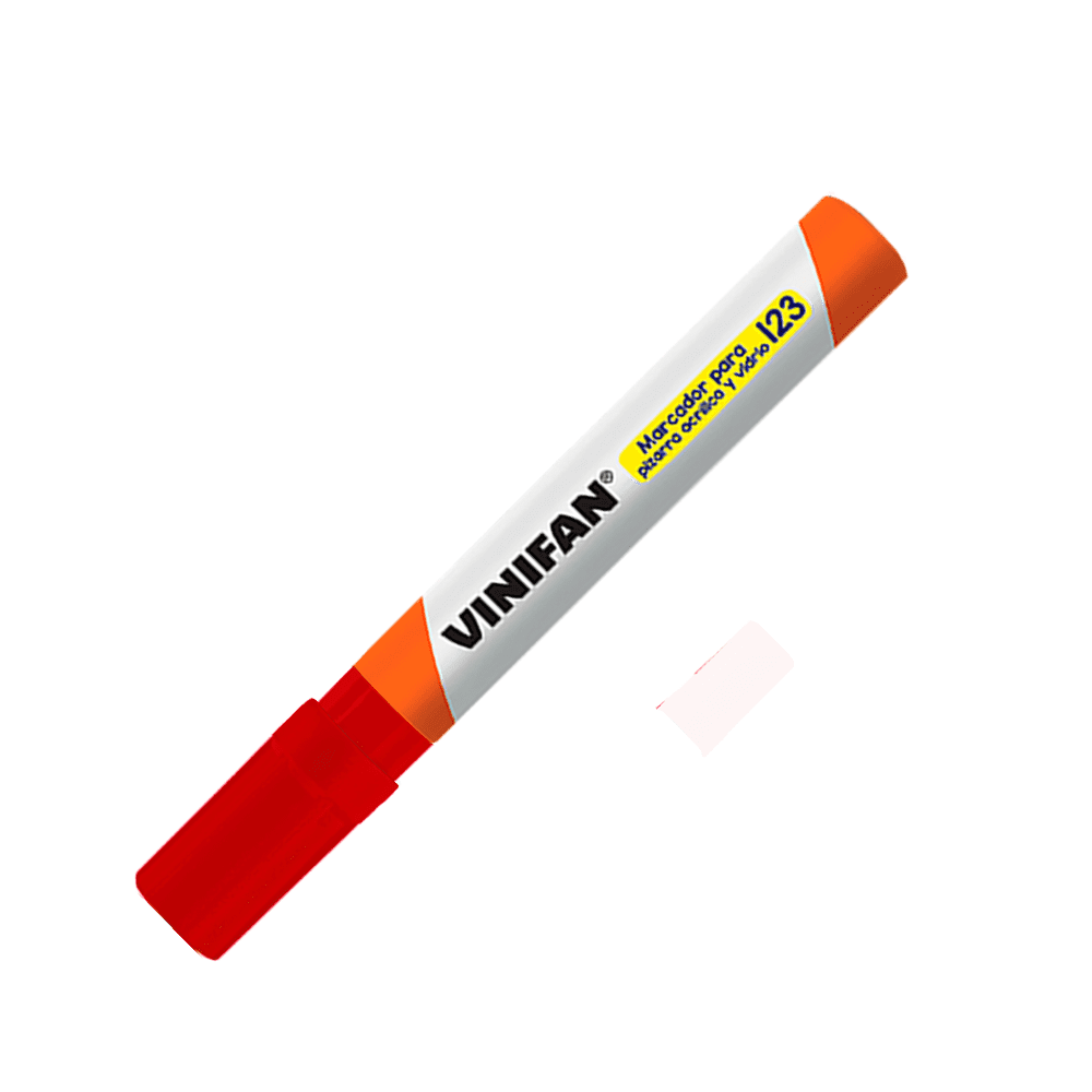 Plumón para pizarra punta gruesa master 123 rojo