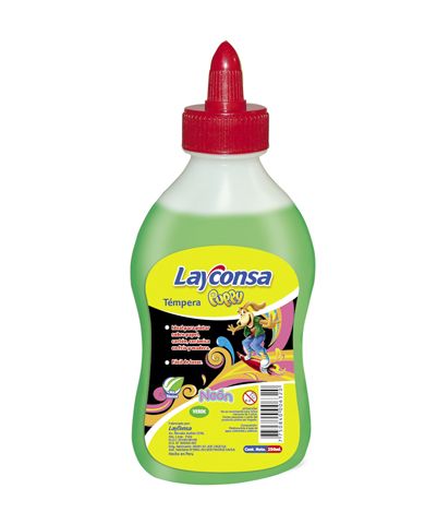 Tempera verde neon 250ml puppy Layconsa
