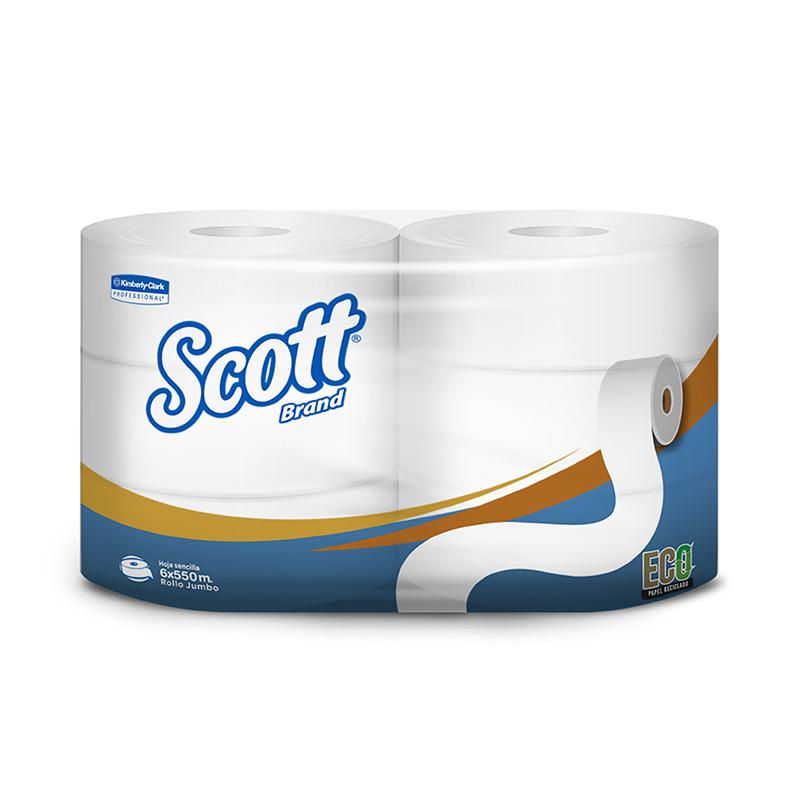 Papel higiénico económico jumbo blanco 550 mt x 6 rollos Scott