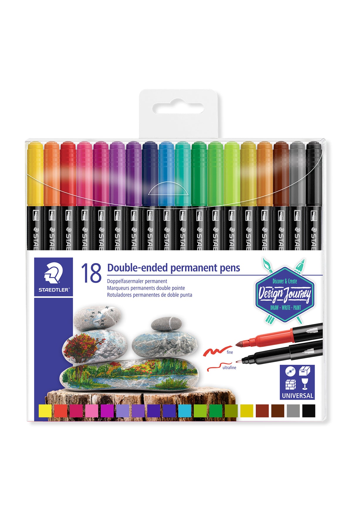 Plumones permanente doble punta permanente 3187 estuche x 18 unidades Staedtler