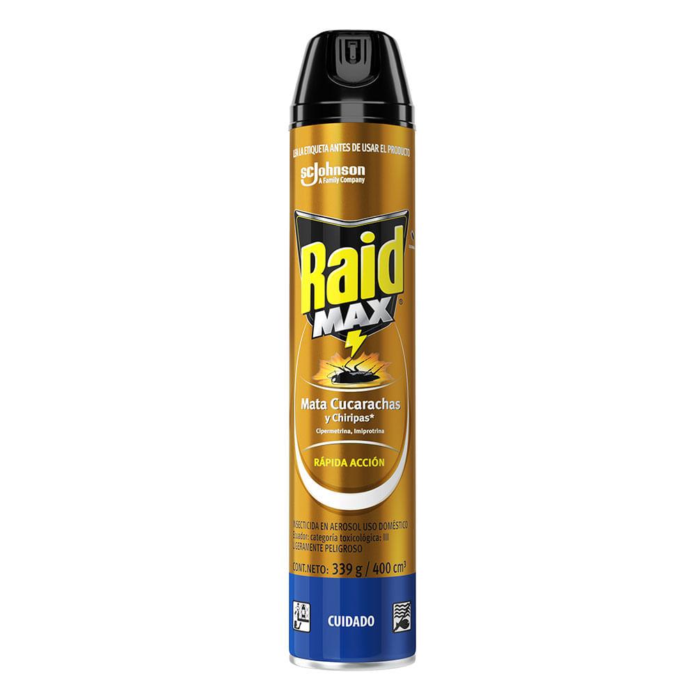Insecticida aerosol max mata cucarachas x 400ml raide