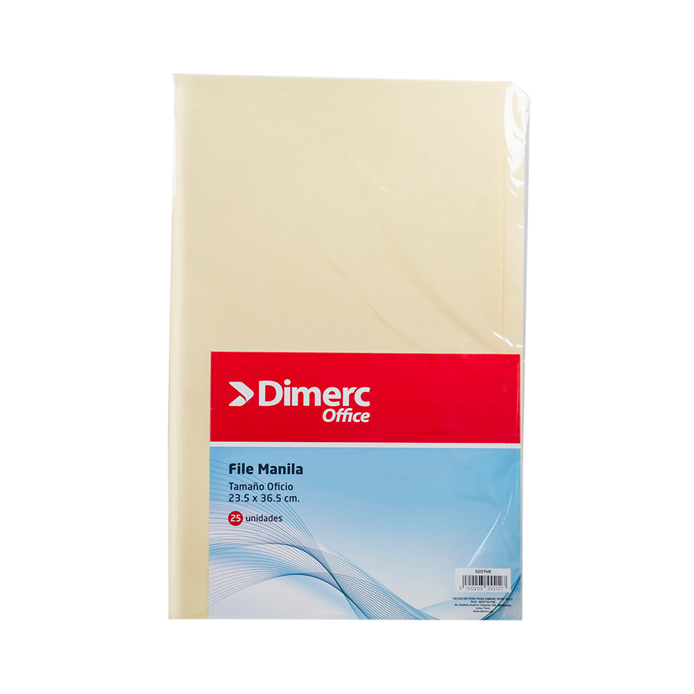 Folder manila oficio x 25 unidades Dimerc