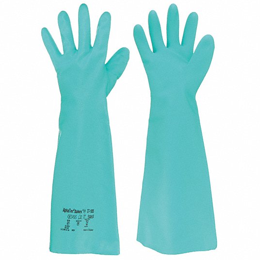 Guante resistente a químicos nitrilo 18" solvex talla M