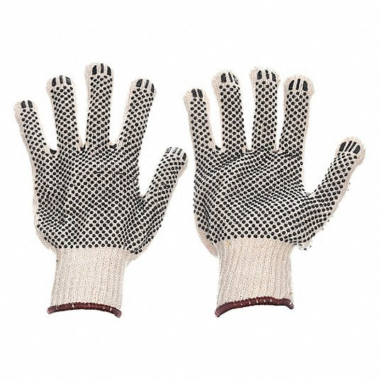 Guante tejido con puntos de PVC multipropósito beige/negro talla L