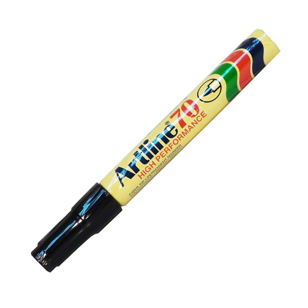 Plumón permanente punta gruesa negro recargable 70 Artline