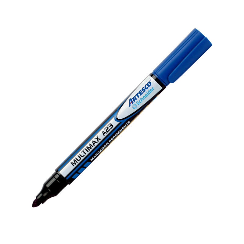 Plumón permanente punta redonda azul a-23 Artesco
