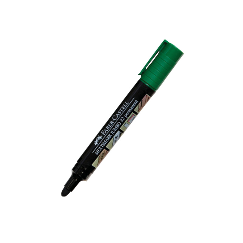 Plumón permanente punta redonda verde 23 Faber Castell