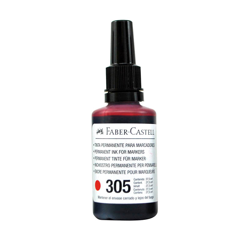 Tinta recarga para plumón permanente rojo 305 27.5ml Faber Castell