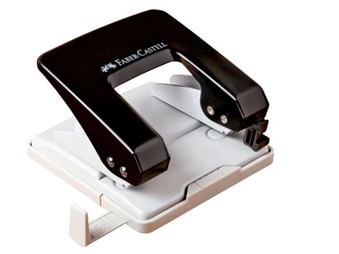Perforador metálico 40 hojas color negro Faber Castell