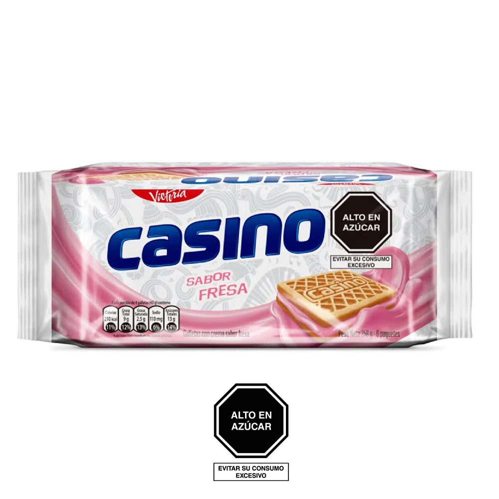 Galleta Casino fresa 43 gr pack x 6 und Victoria