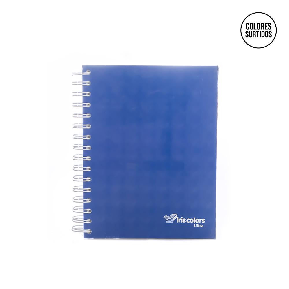 Cuaderno doble ring cuadriculado A5x160 hojas tapa dura solida Iris Color