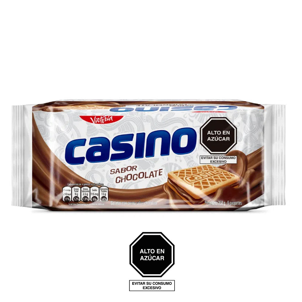Galleta casino chocolate 43 gr pack x 6 und Victoria