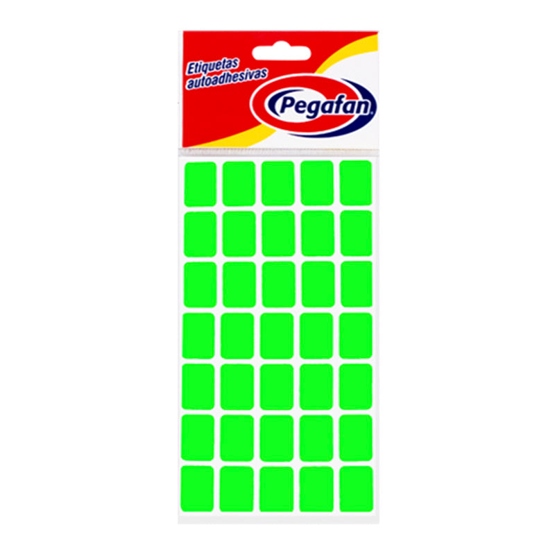 Etiqueta 1/2 x 3/4 (19mm x 13mm) verde neón 500 unidades Pegafan