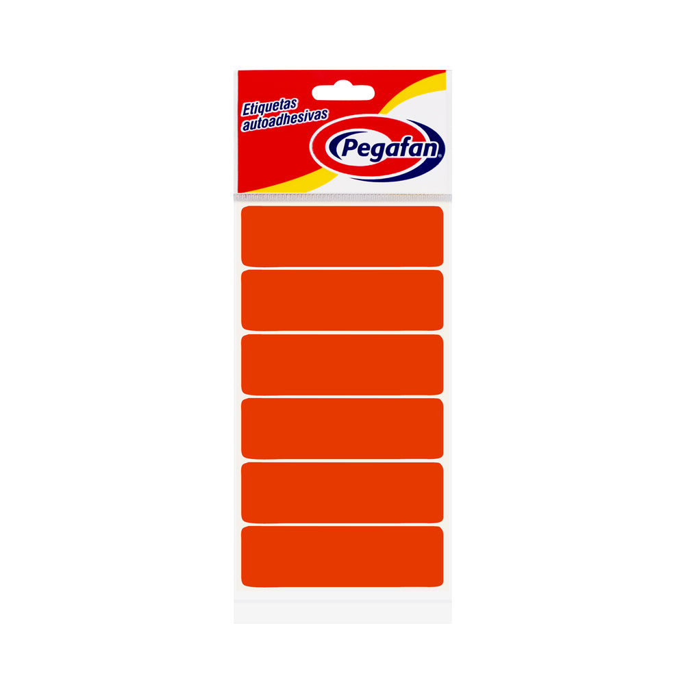 Etiqueta 3 x 1 (76mm x 24mm) naranja neón 100 unidades Pegafan