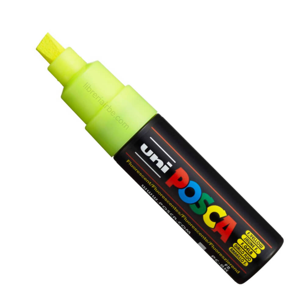 Plumón tipo témpera posca pc 8k amarillo fluorescente