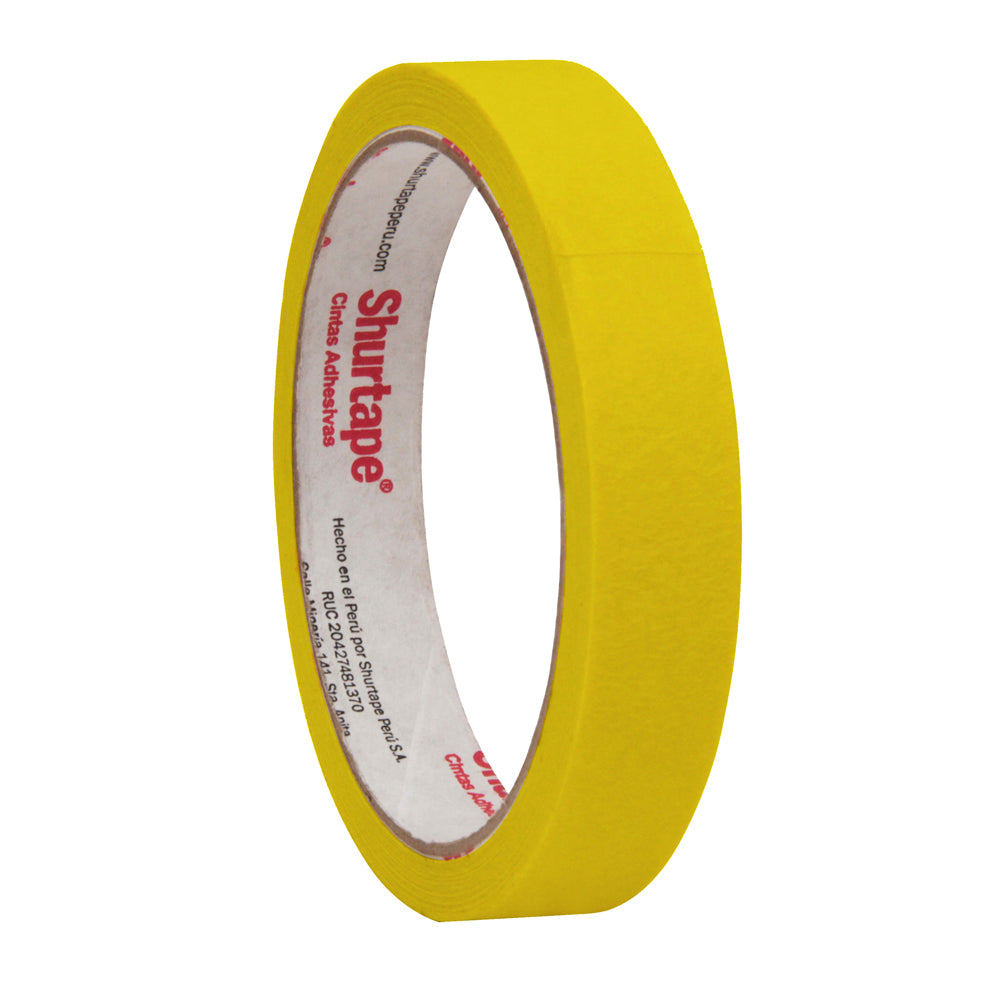 Cinta masking tape amarillo 3/4 x 15 yd Shurtape