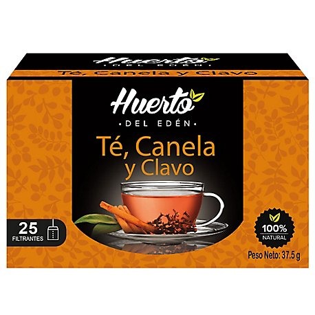 Té canela clavo caja x 25 und huerto del eden