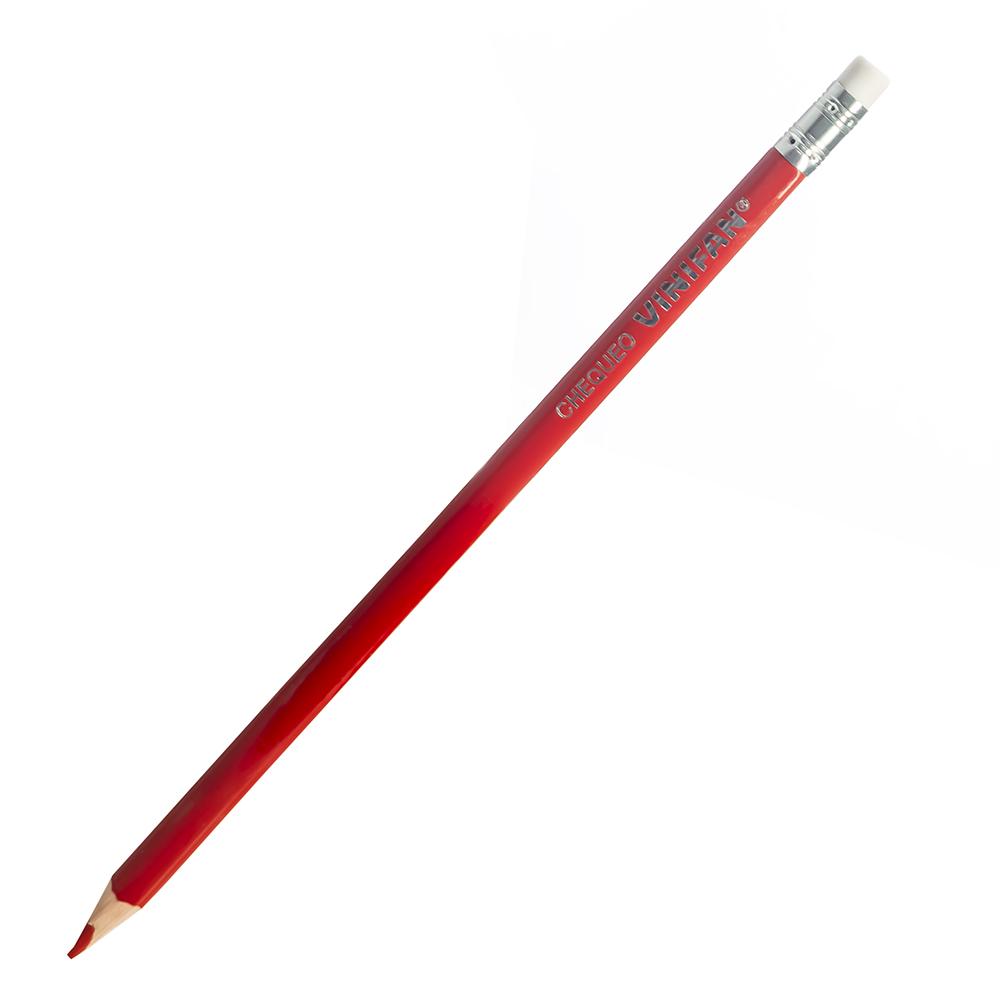 Lápiz chequeo rojo con borrador triangular Vinifan