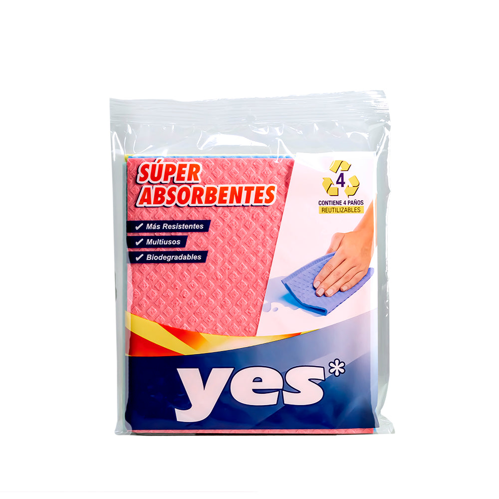 Paño absorbente surtido x 4 unidades Yes